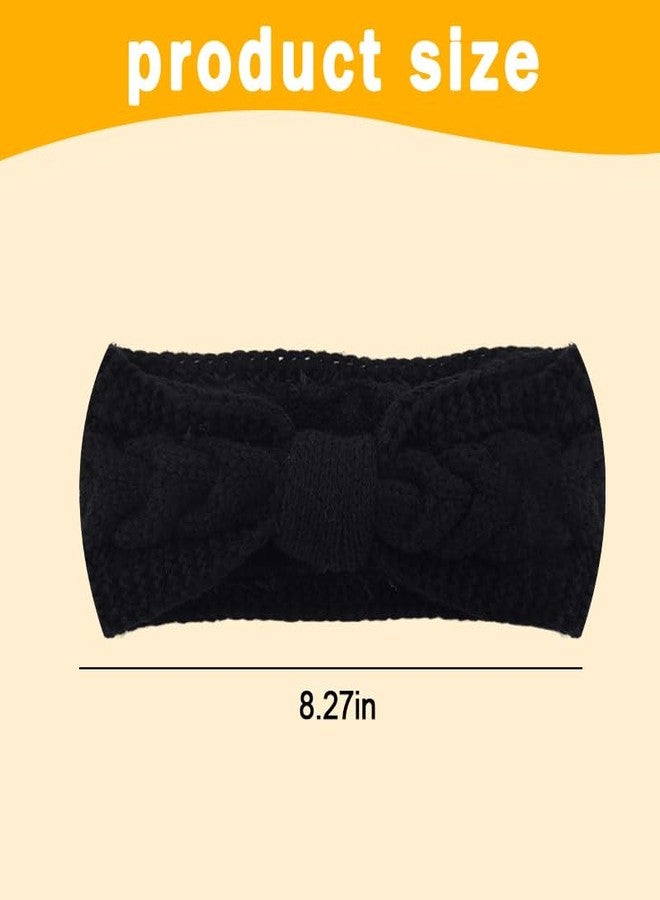 Yreamont Warm Winter Headband for Women - Soft Knit Ear Warmers, Fuzzy Cold Weather Headband - Black - Image 2